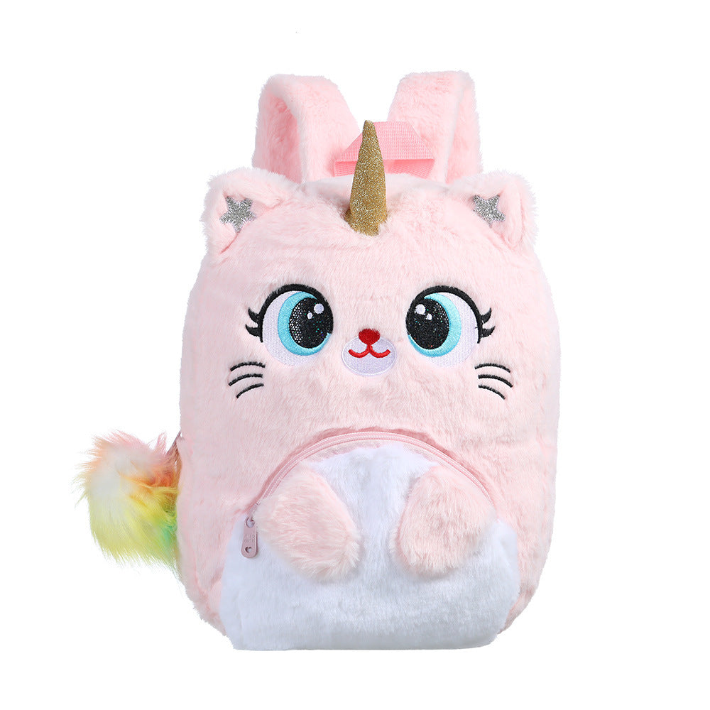 Wholesale Cartoon Plush Big Eyes Cat Children's Backpack